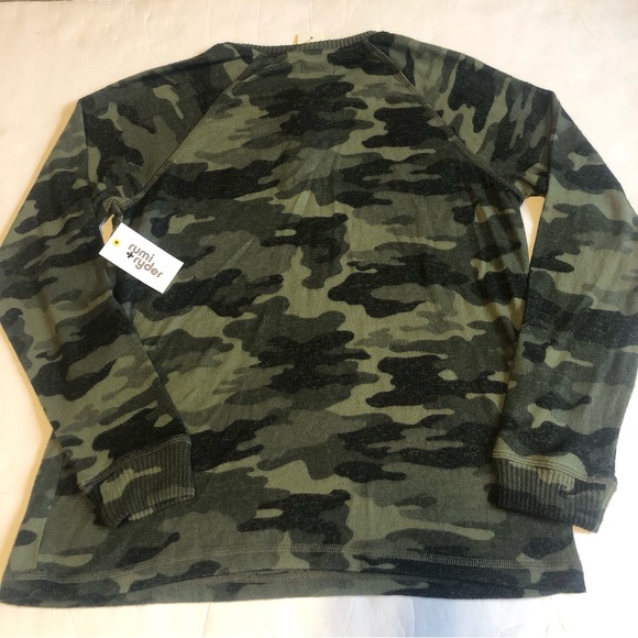 NWT Rumi + Ryder The Classic Cozy Henley Raglan Olive Camouflage Size L (12-14) - Picture 8 of 8